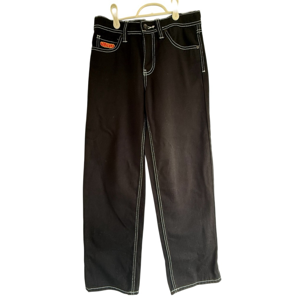 Empyre Black Contrast Stitch Loose Fit Skater Pants Size 26 - Picture 3 of 7